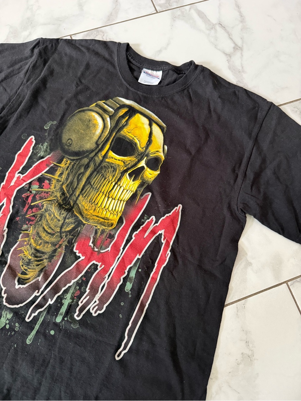 Vintage Korn Concert Tour T- Shirt 2011 Rare Double Sided Band Tee y2k Skull - Picture 3 of 5